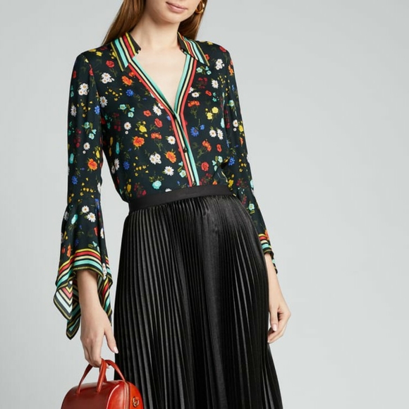 💥💥SOLD🎉HP Alice+Olivia Randa Botanical Top - Picture 3 of 10